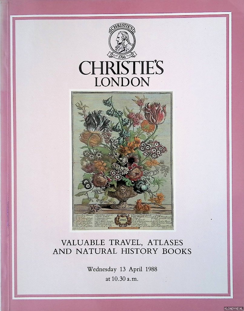 Various - Valuable Travel, Atlases and Natural History Books - Wednesday 13 April 1988 at 10.30 a.m.