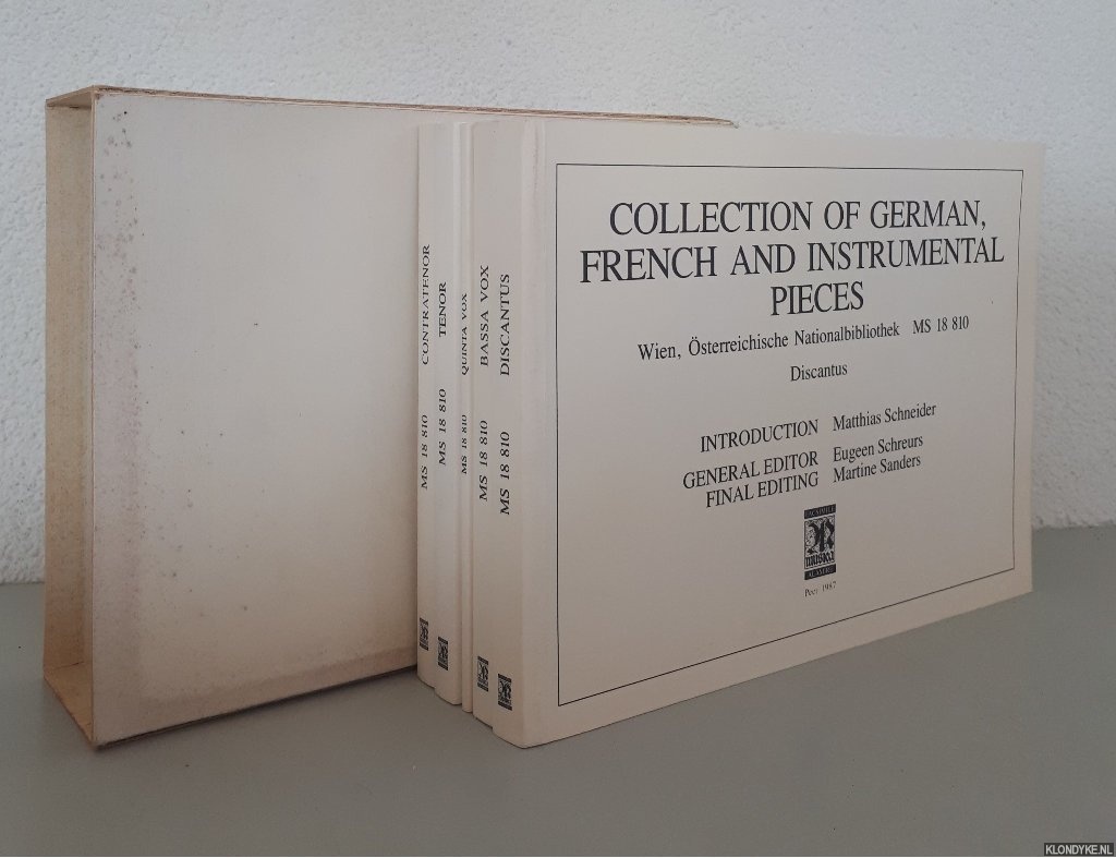 Schneider, Matthias (introduction) & Eugeen Schreurs (editor) & Martine Sasnders (editor) - Collection of German, French and instrumental pieces: Wien, sterreichische Nationalbibliothek MS 18 810 (5 volumes in box)