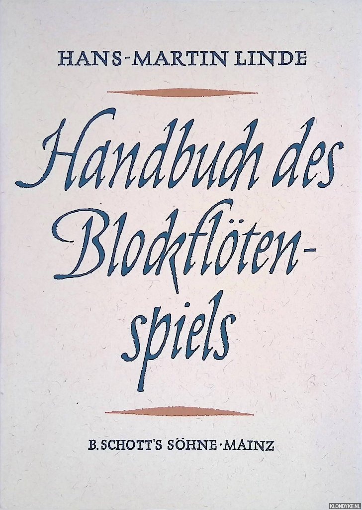 Linde, Hans-Martin - Handbuch des Blockfltenspiels
