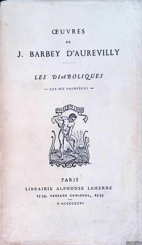 Barbey d'Aurevilly J. - Oeuvres de J. Barbey d'Aurevilly: Les diaboliques - Les six premires