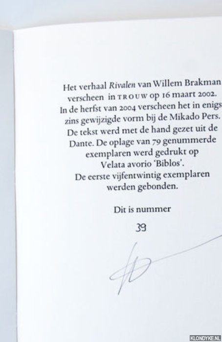 Brakman, Willem - Rivalen *GESIGNEERD*