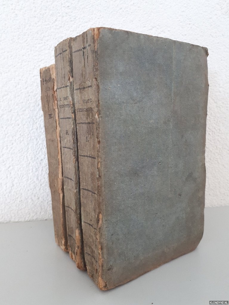 Hooft, P.C. - P.C. Hoofts gedichten, met ophelderende aanteekeningen van Mr. W. Bilderdijk (3 delen)