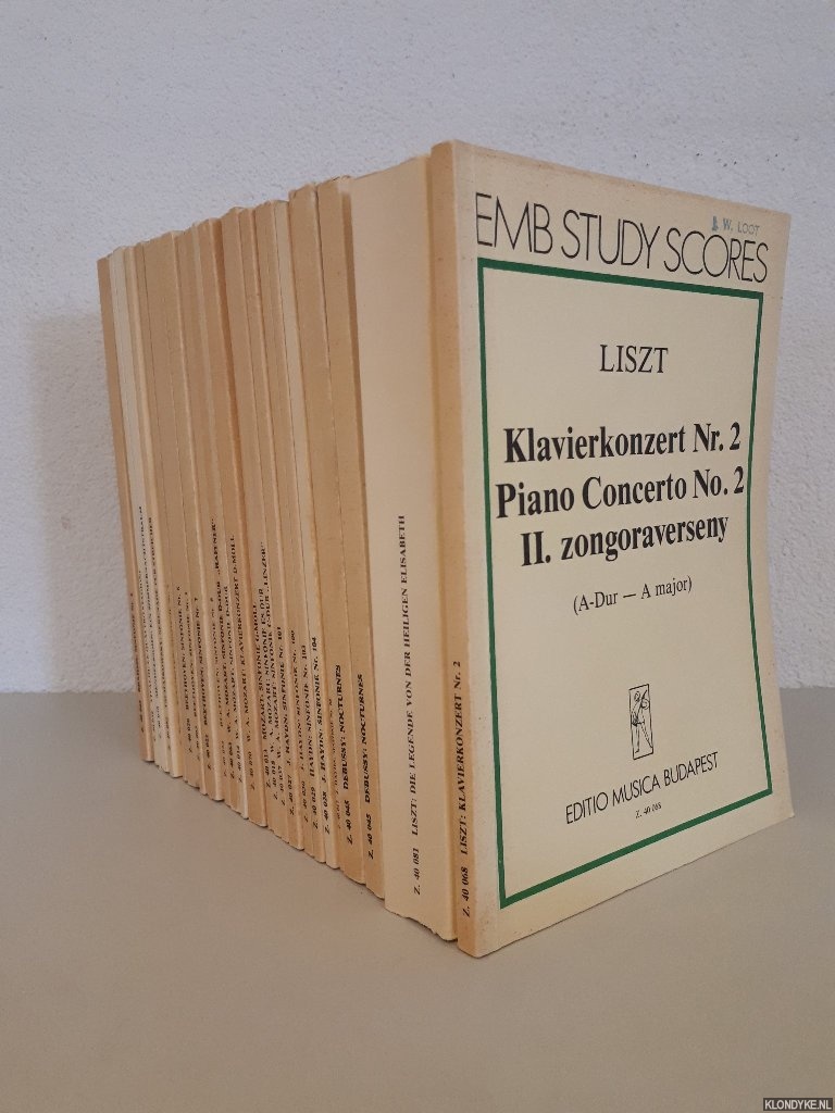 Liszt & Debussy & J. Haydn & W.A. Mozart & Beethoven & Tschaikowsky & Mendelssohn & Vivaldi & Brahms - 24x EMB Study Scores