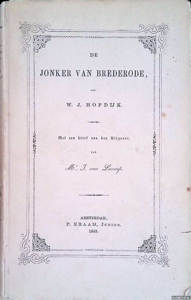 Hofdijk, Willem Jacobsz - De Jonker van Brederode