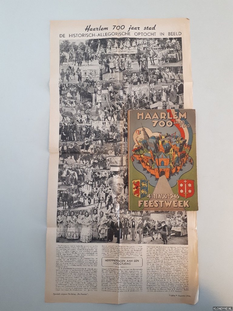 Diverse auteurs - Haarlem 700 jaar stad. Feestweek 4 t/m 11 aug. 1946 + poster