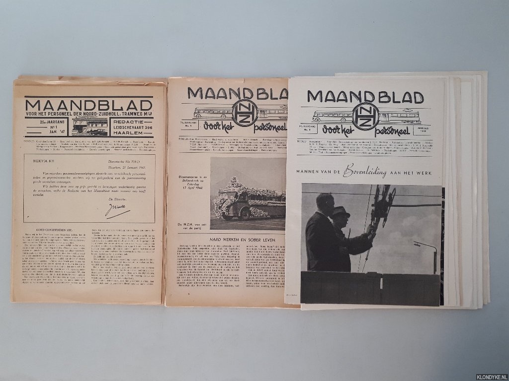 Redactie - Maandblad voor het personeel der Noord-Zuidholl. Tramweg Mij 1947-1950 (41 afleveringen)