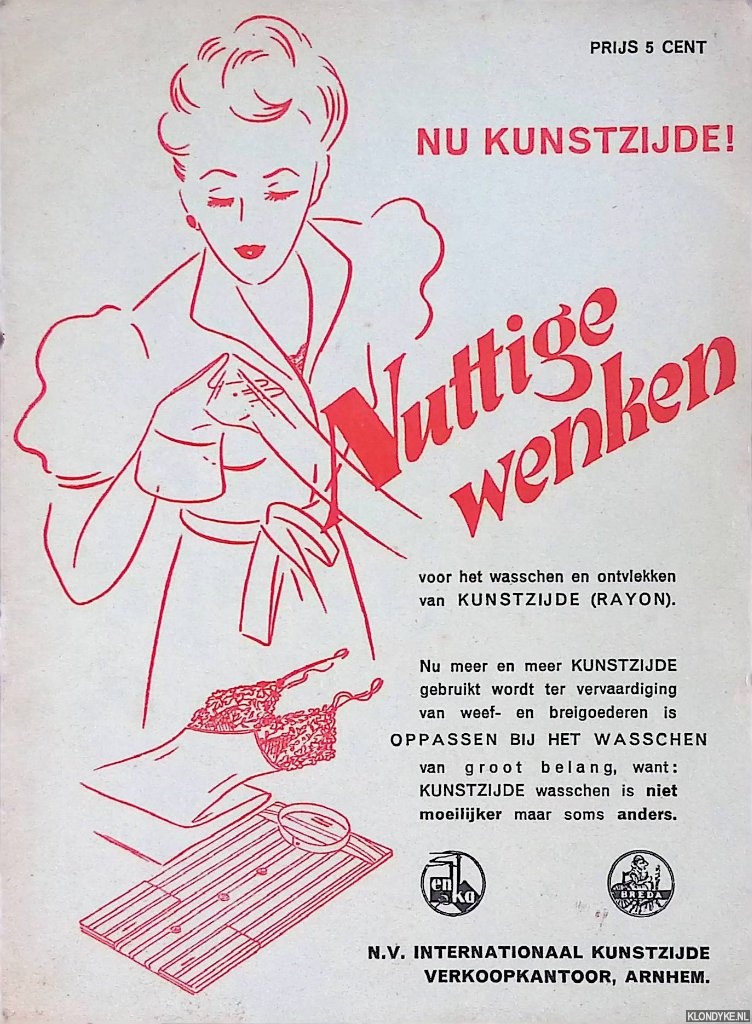 Diverse auteurs - Nu kunstzijde! Nuttige wenken voor het wasschen en ontvlekken van kunstzijde (rayon)