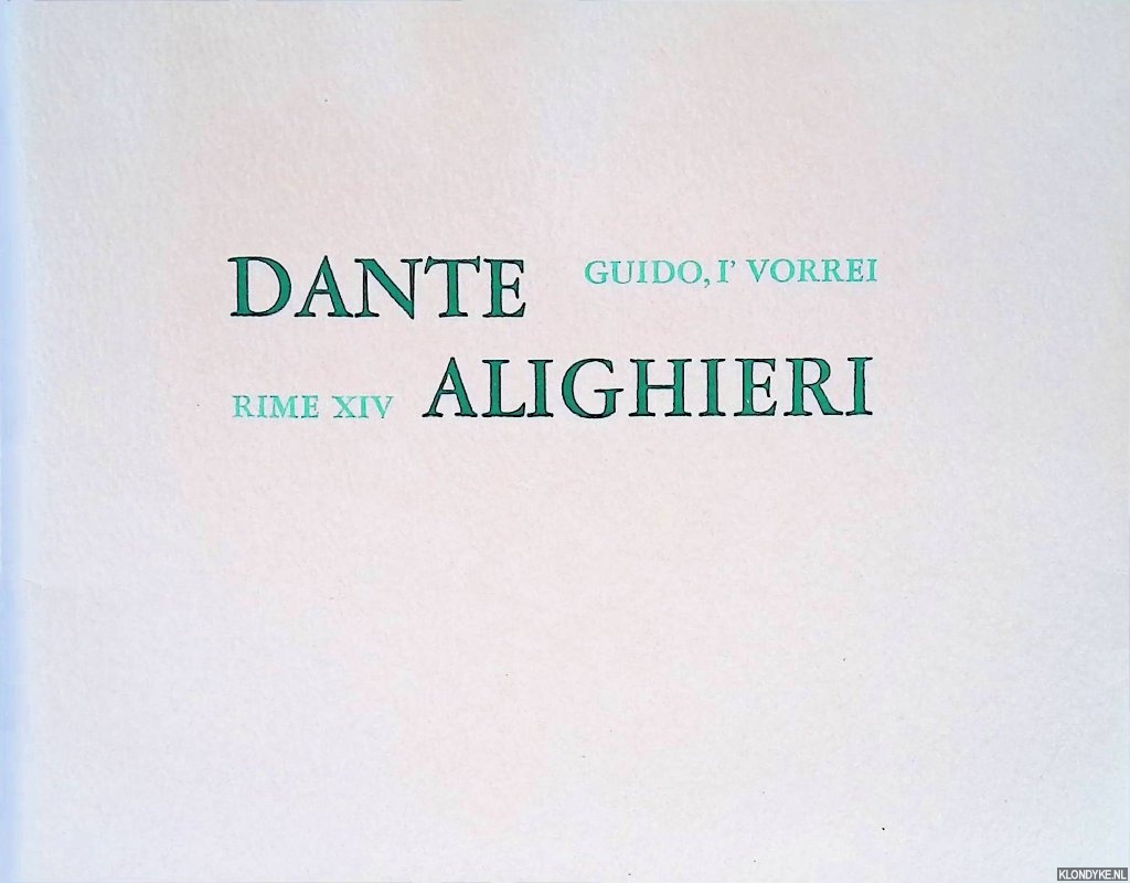 Alighieri, Dante - Rime XIV