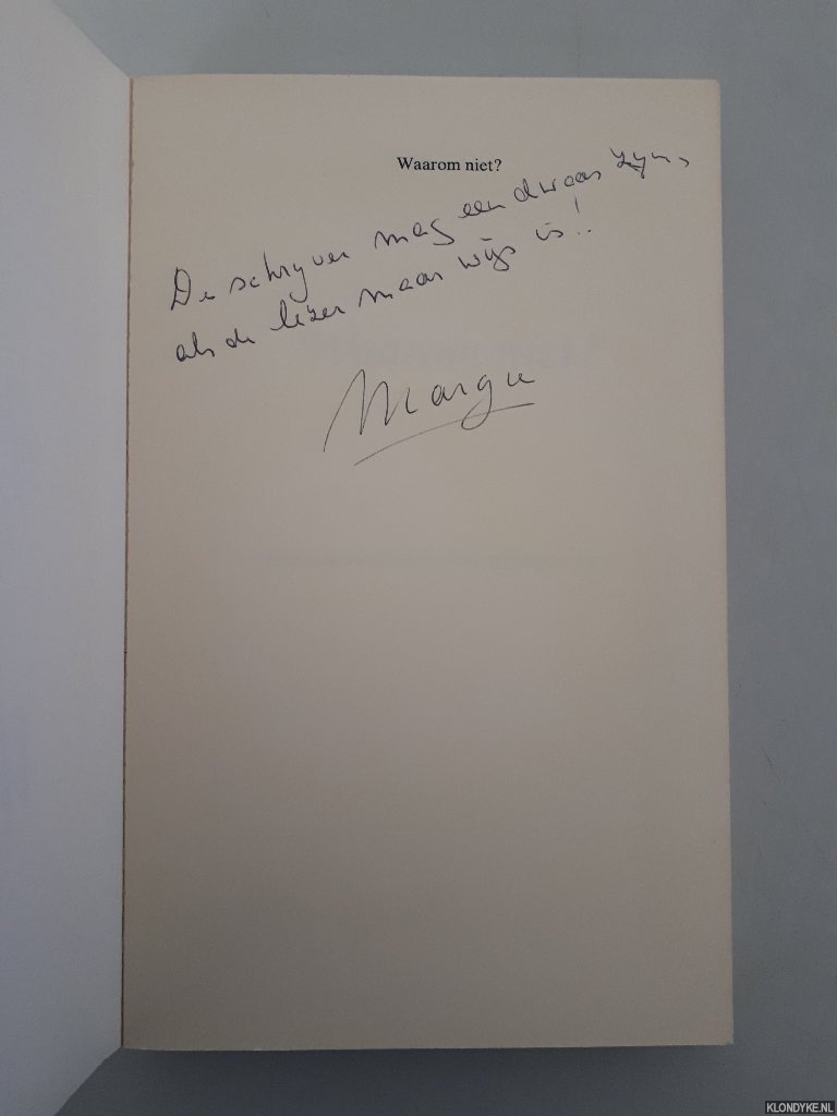 Madame (Marga) - Waarom niet? Een vrouwenleven in de twintigste eeuw *GESIGNEERD*
