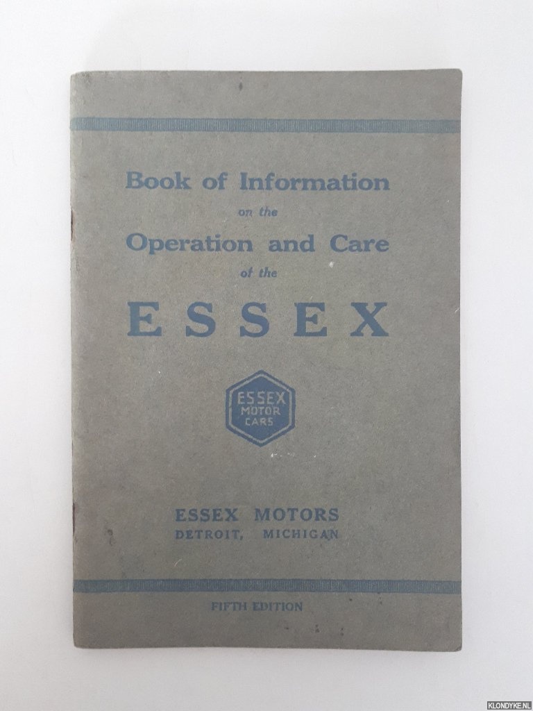 Various - Book of Information on the Operation and Care of the Essex