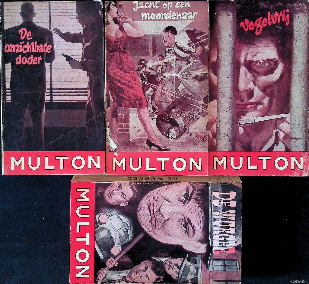 Multon, Edward - De wurger; Vogelvrij; Jacht op; een moordenaar; De onzichtbare doder (4 delen)