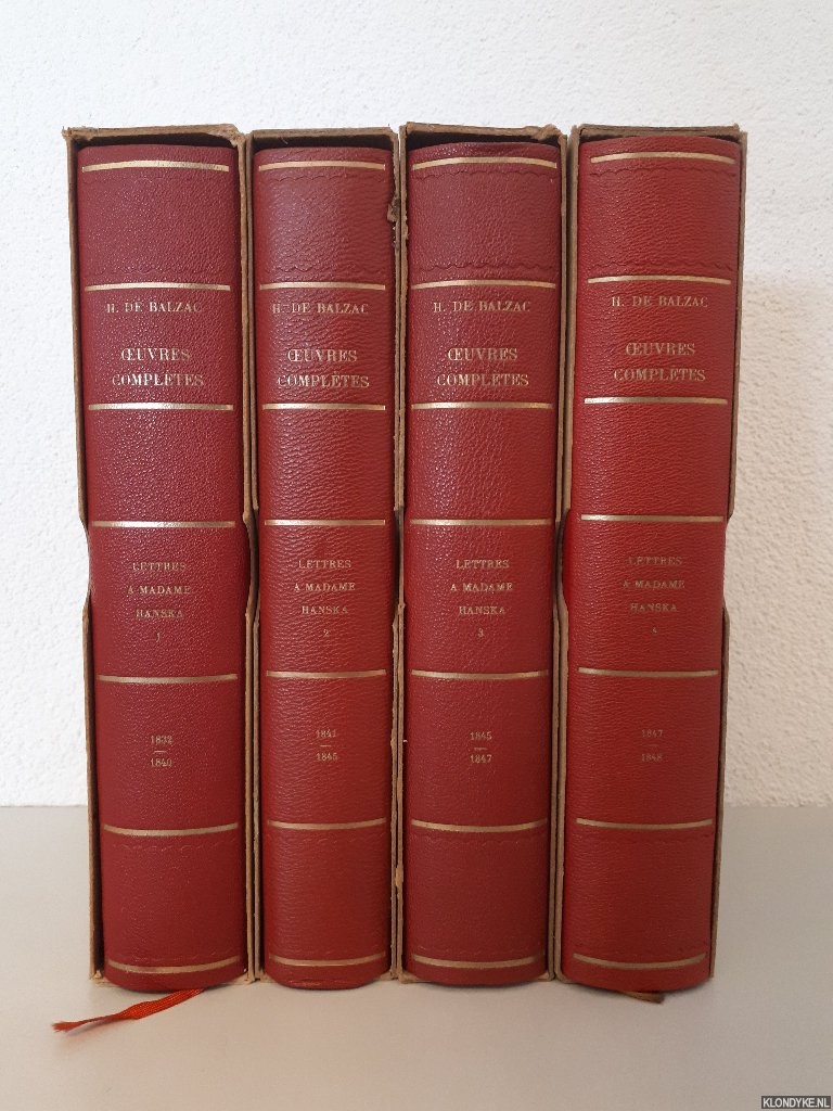 Balzac, M. de - Lettres  Madame Hanska