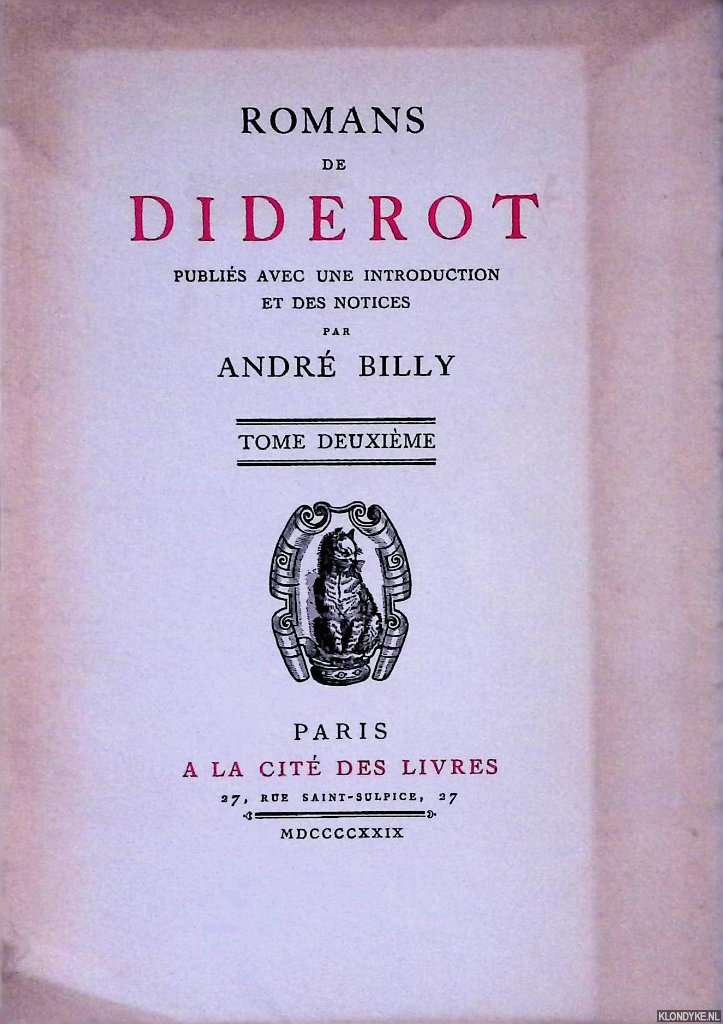 Diderot, Denis - Romans de Diderot. Tome deuxime: La religieuse
