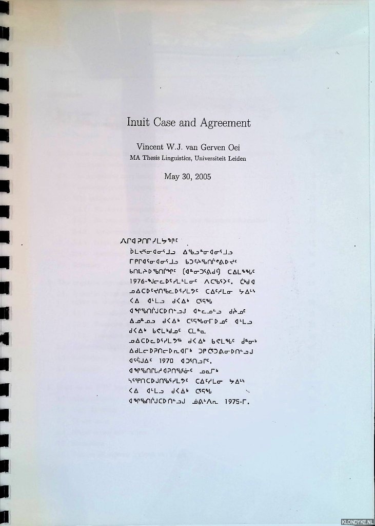 Gerven Oei, Vincent W.J. van - Inuit Case and Agreement