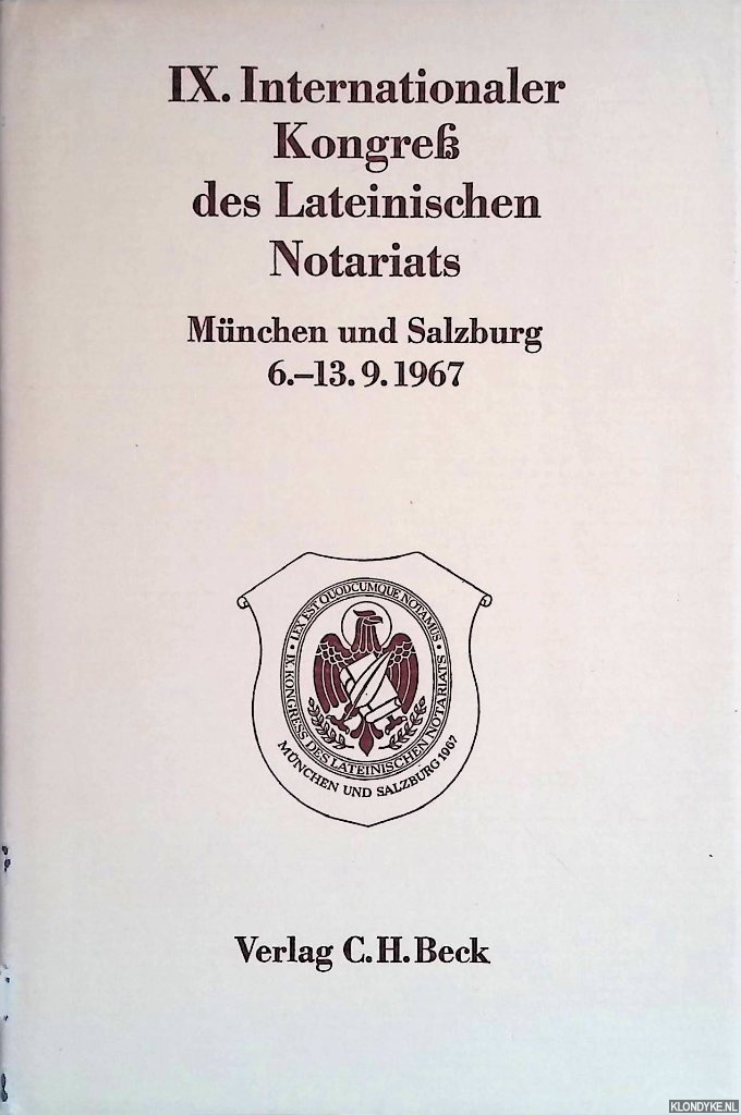 Feyock, Dr. & Dr. Michalek - a.o. - IX. Internationaler Kongress des Lateinischen Notariats