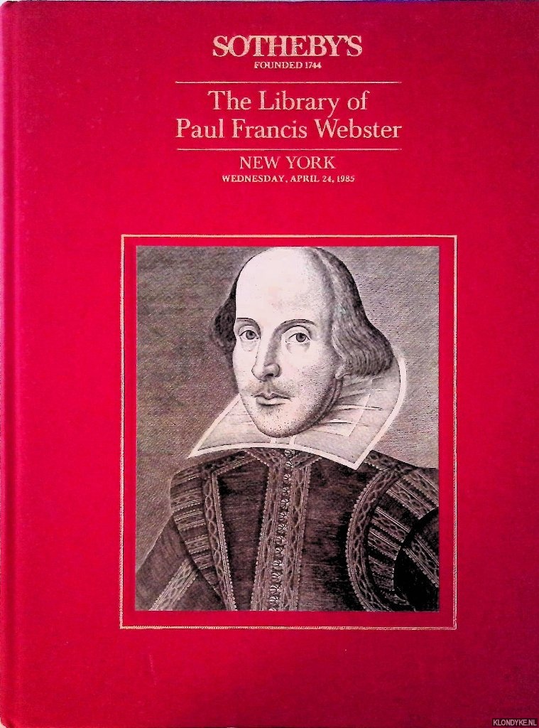 Various - Sotheby's New York: The Library of Paul Francis Webster - Wednesday, April 24, 1985