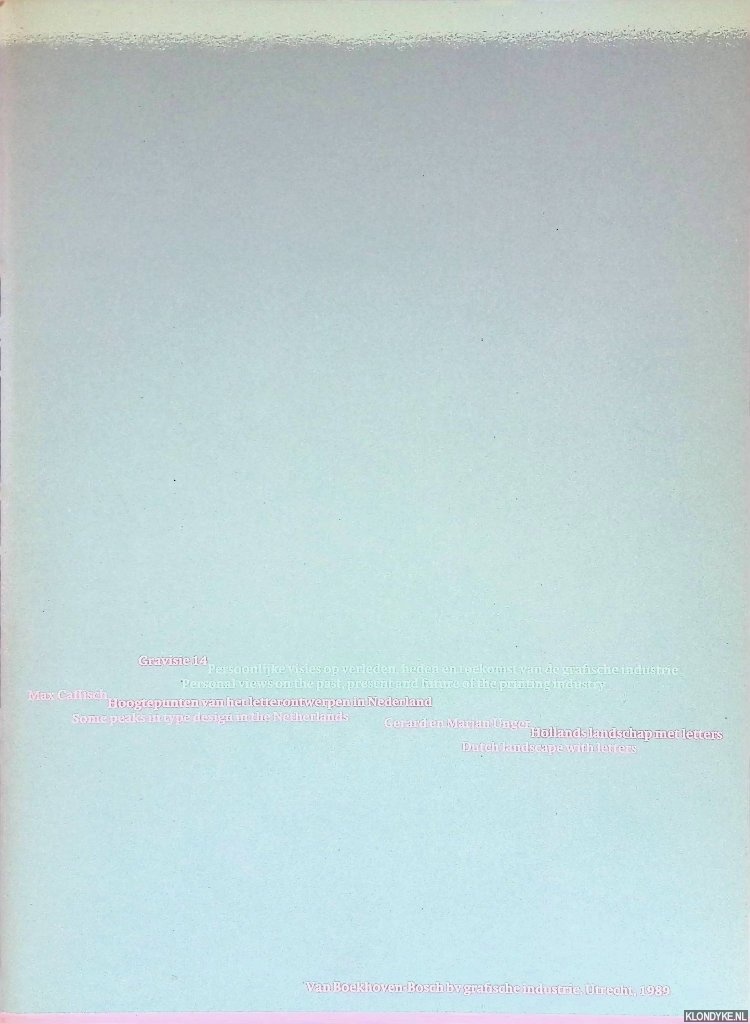 Groenendaal, Paul (red.) - Gravisie 14 - Hoogtepunten van het letterontwerpen in Nederland/Hollands landschap met letters