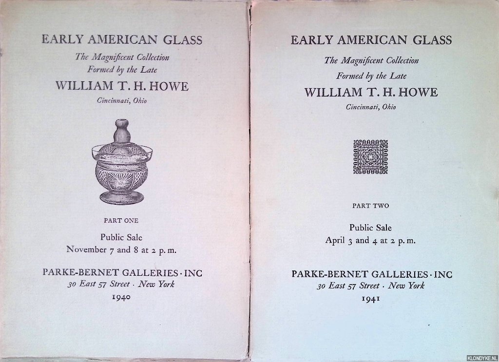 Various - Early American Glass. The Magnificent Collection formed by the late William T.H. Howe: public sale