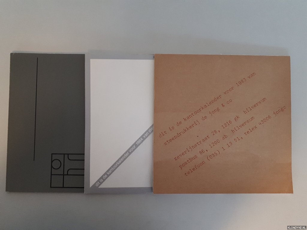 Diverse auteurs - 3x kantoorkalender van Steendrukkerij De Jong te Hilversum
