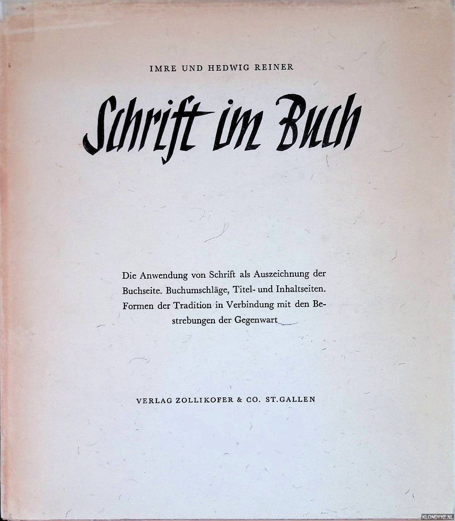 Reiner, Imre & Hedwig Reiner - Schrift im Buch