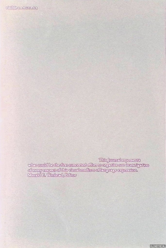 Klein Essink, Selma - Visible language