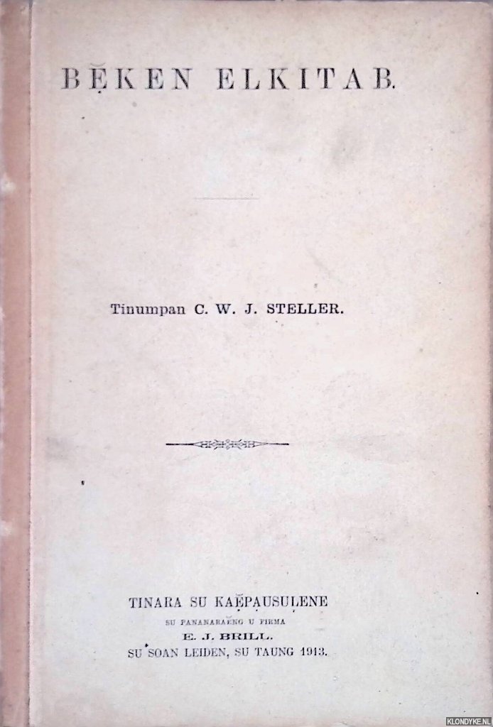 Steller, C.W.J. - Beken elkitab