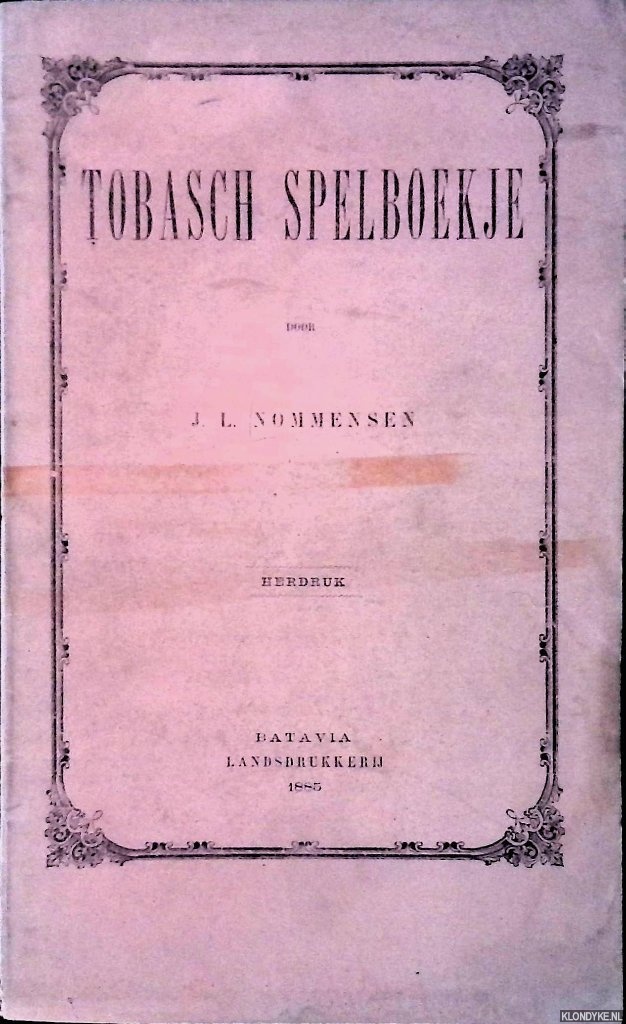 Nommensen, J.L. - Tobasch spelboekje