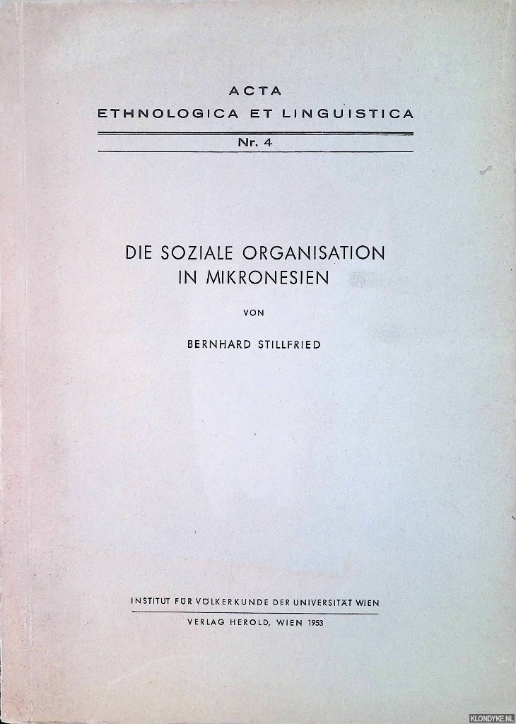 Stillfried, Bernhard - Die soziale Organisation in Mikronesien