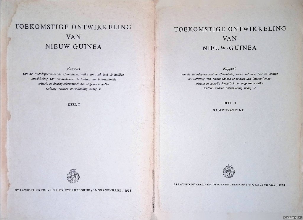 Interdepartementale Commissie - Toekomstige ontwikkeling van Nieuw-Guinea (2 delen)