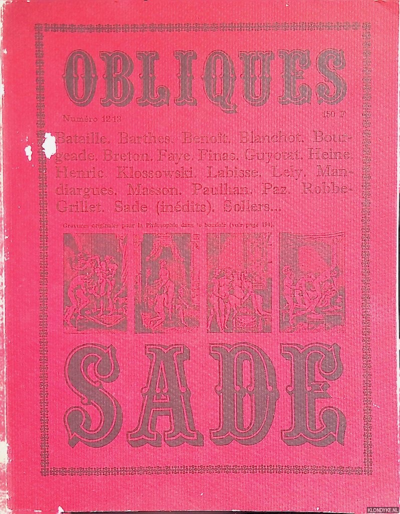 Camus, Michel (dirig par) - Obliques numro 12-13: Sade
