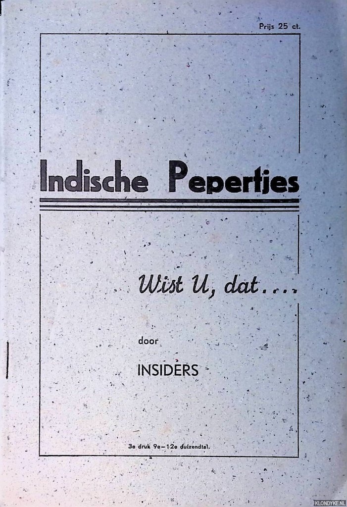 Insiders (= J.T. Mojet) - Indische Pepertjes