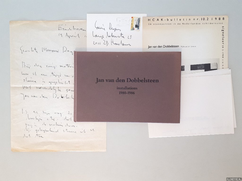 Dobbelsteen, Jan van den - Jan van den Dobbelsteen: installations 1980-1986 *met GESIGNEERDE brief*