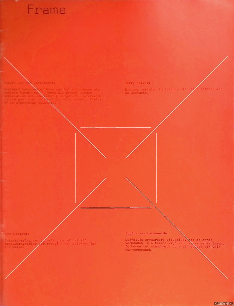 Crouwel, Wim - en anderen - Stedelijk Museum Amsterdam: Frame: Grard van den Eerenbeemt, Jerry Keizer, Jan Roeland, Eugne van Lamsweerde