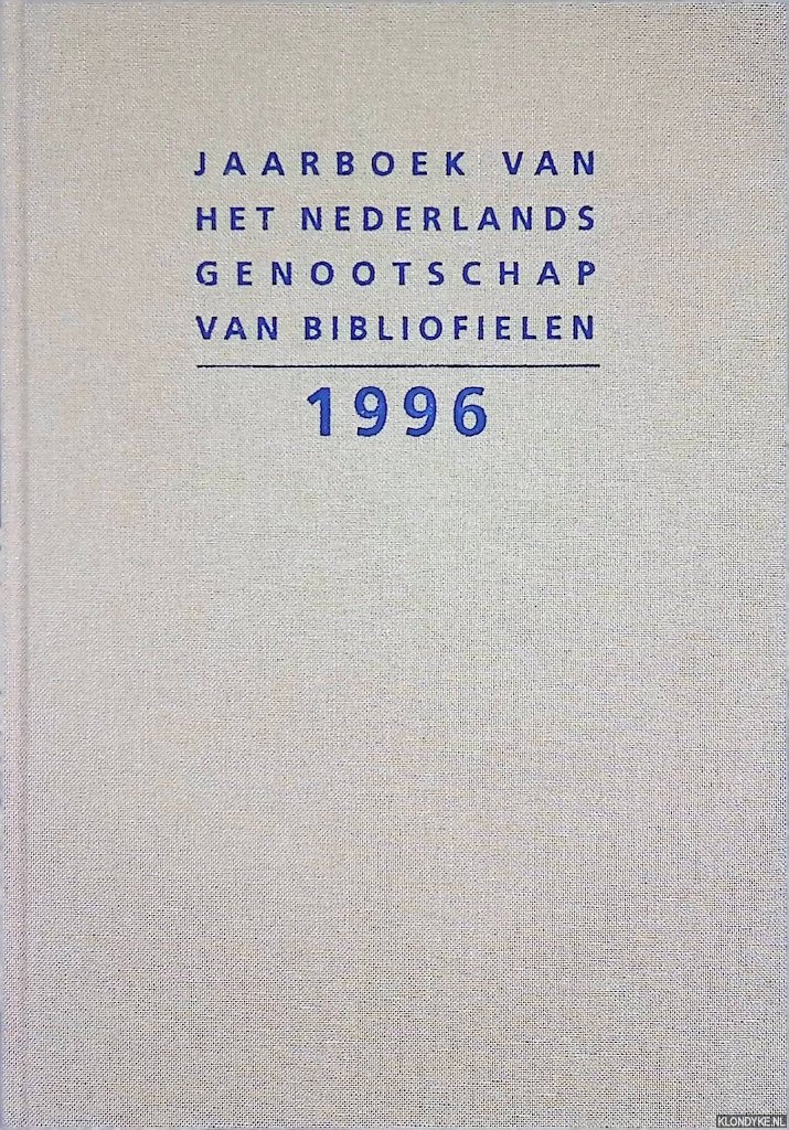 Jaspers, Gerard - e.a. (redactie) - Jaarboek van het Nederlands Genootschap van Bibliofielen 1996