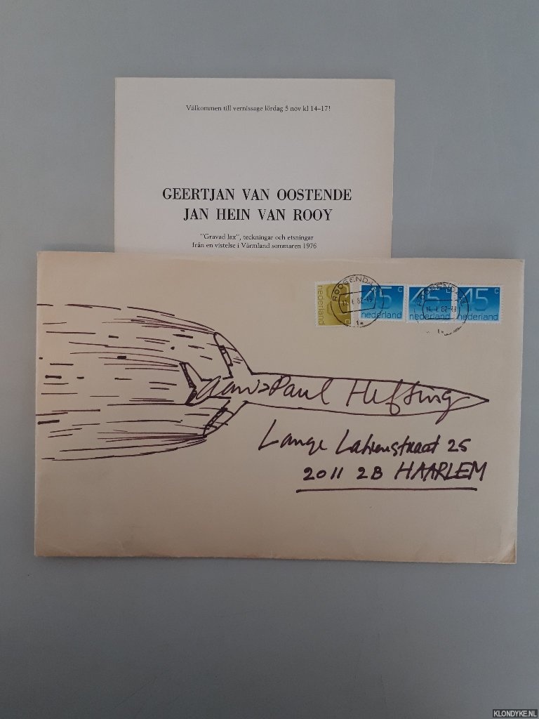 Oostende, Geert Jan van - Brief met originele tekening van Geert Jan van Oostende