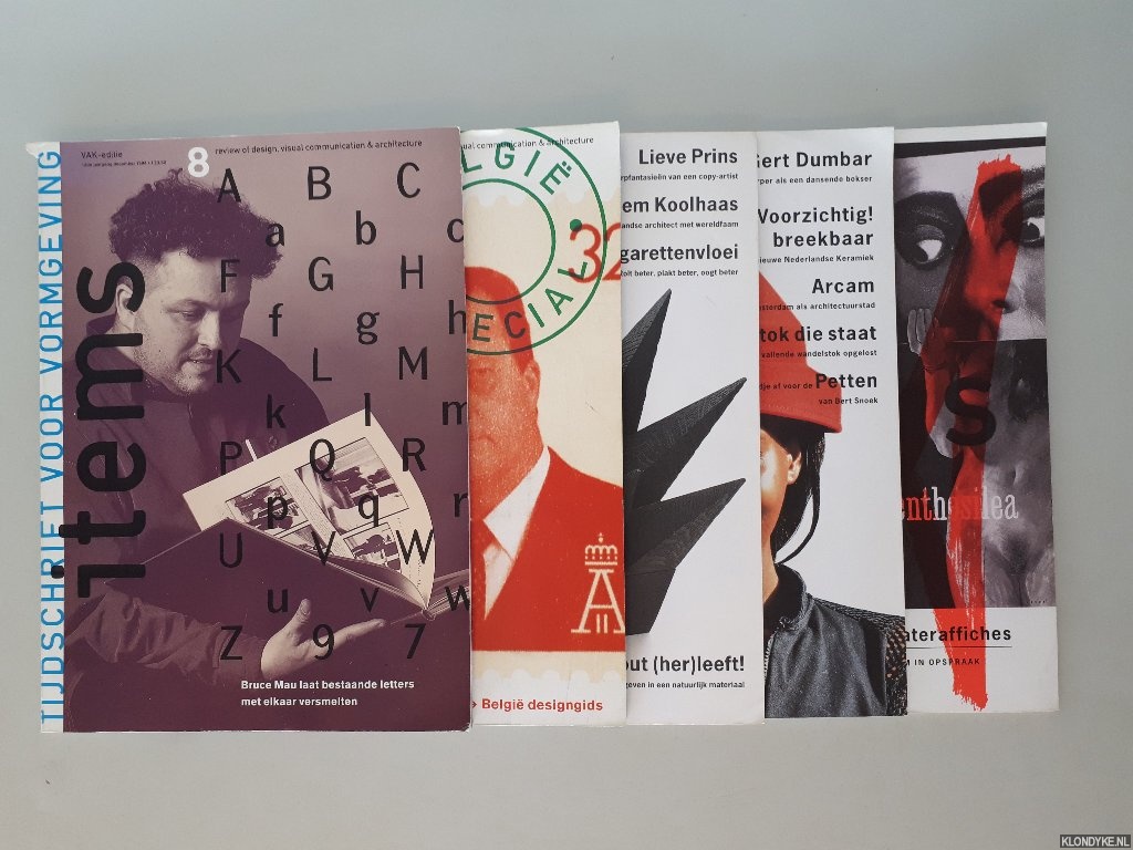 Kraayeveld, Ronald - en anderen (redactie) - Items: tijdschrift voor vormgeving (5 afleveringen)