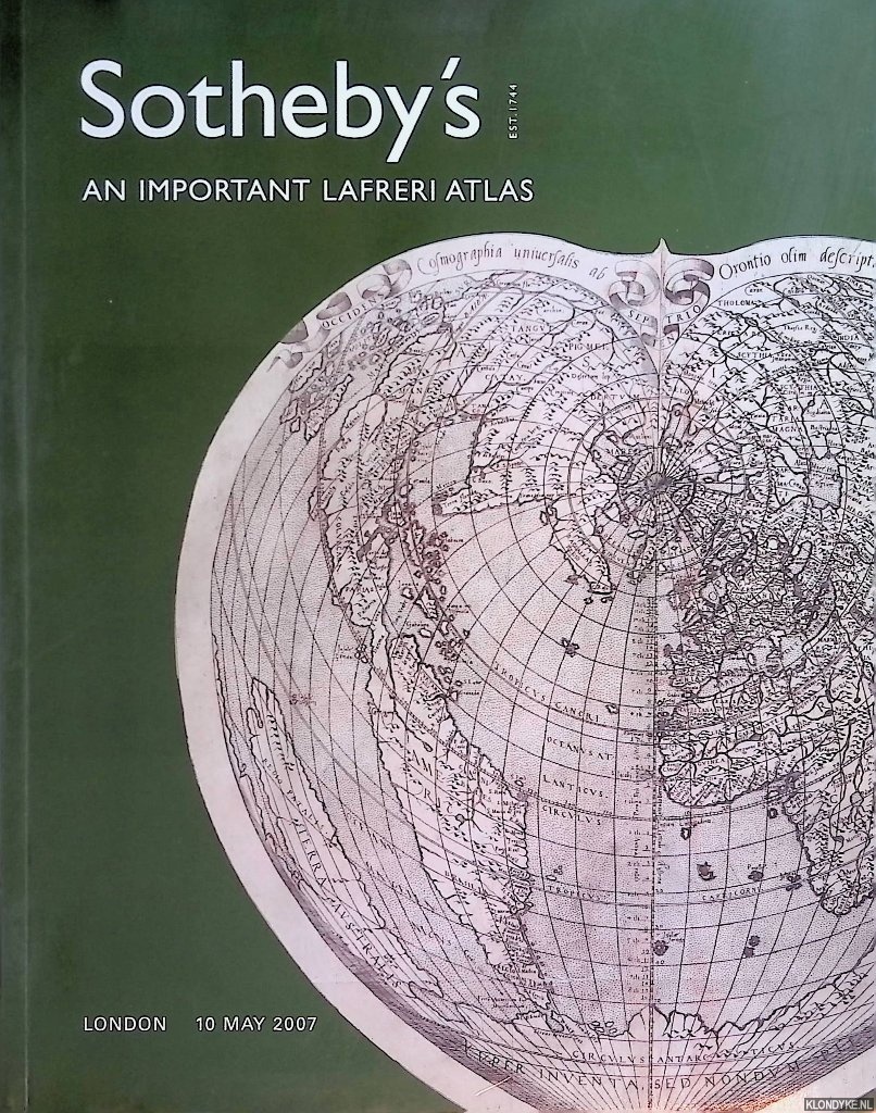 Various - Sotheby's London: an important Lafreri Atlas: a unique sixteenth-century composite Atlas from the Publishing House of Bertelli in Venice