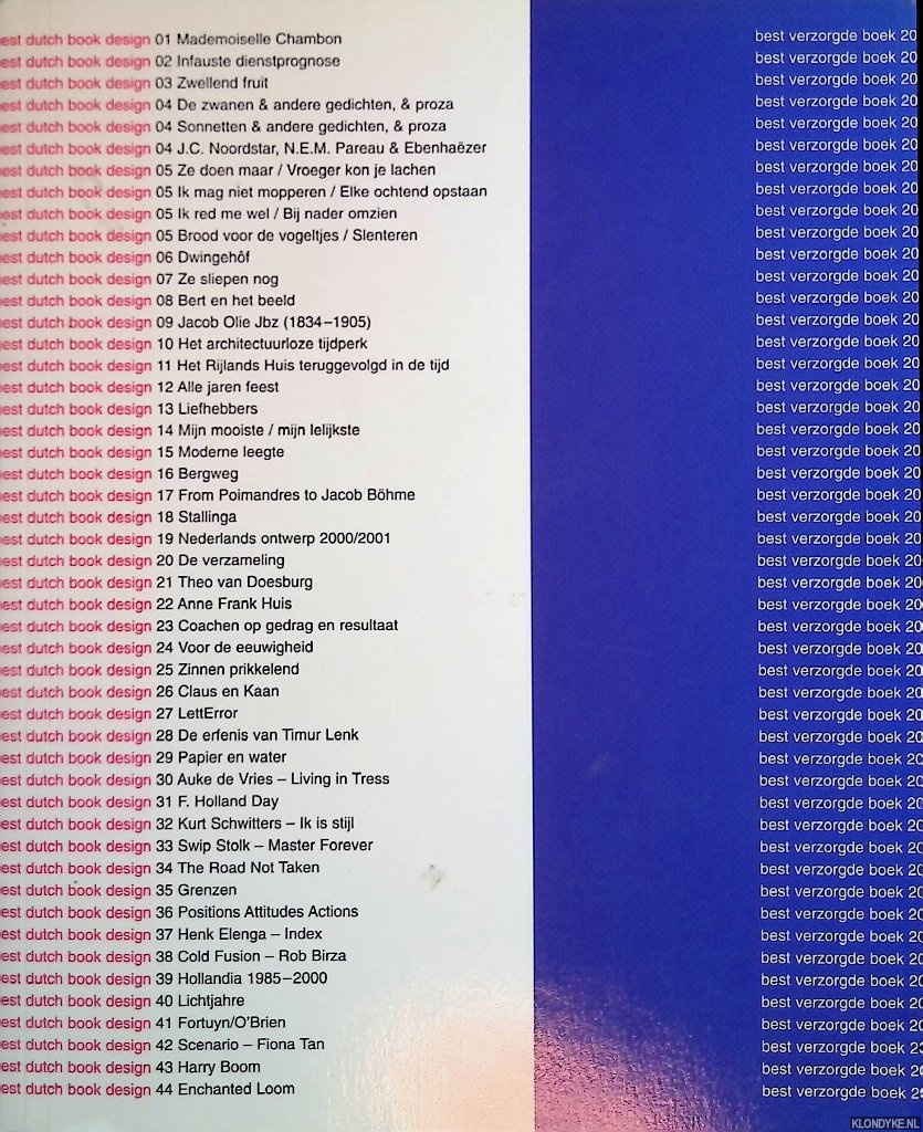 Leene, Anneke - De best verzorgde boeken 2000 = The best Dutch book designs 2000