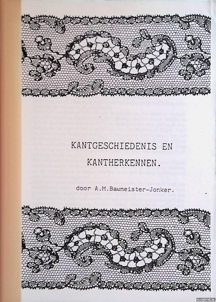 Baumeister-Jonker, A.M. - Kantgeschiedenis en kantherkennen
