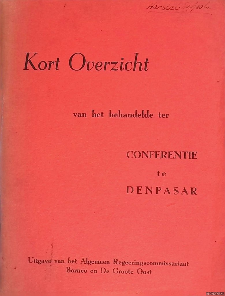 Diverse auteurs - Kort overzicht van het behandelde ter conferentie te Denpasar