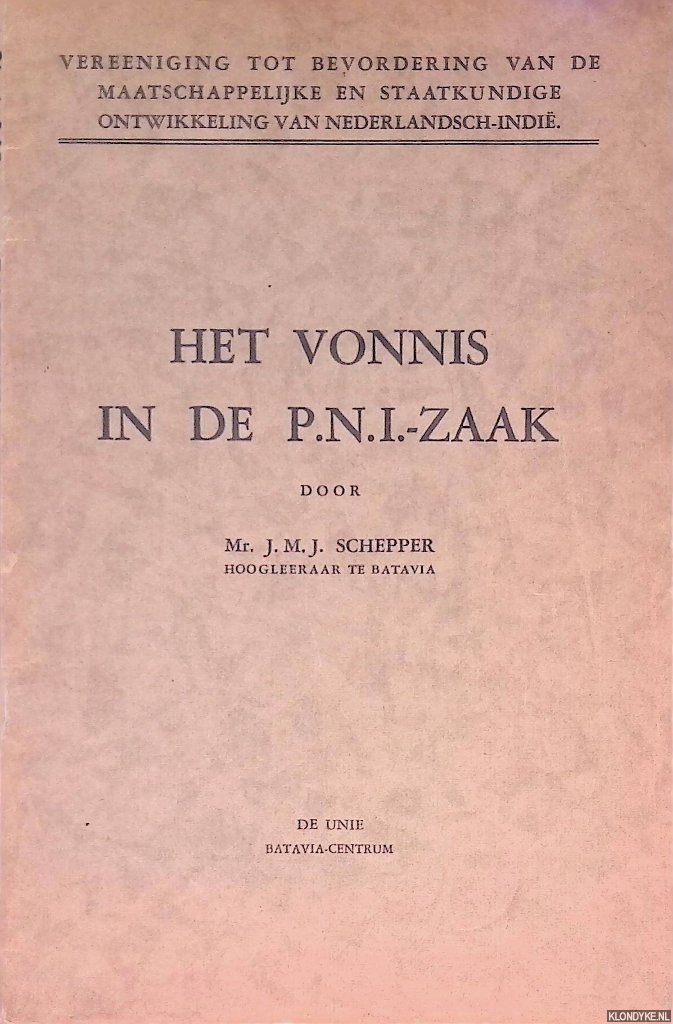 Schepper, Mr. J.M.J. - Het vonnis in de P.N.I.-zaak