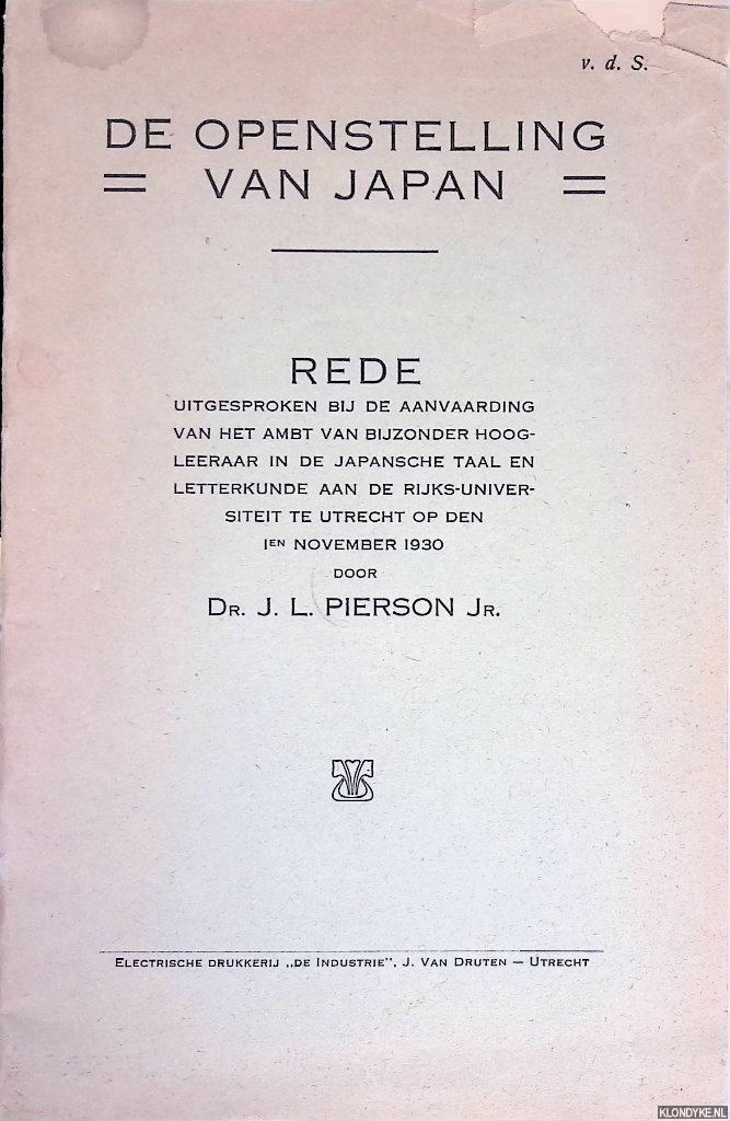 Pierson, J.L. - De openstelling van Japan