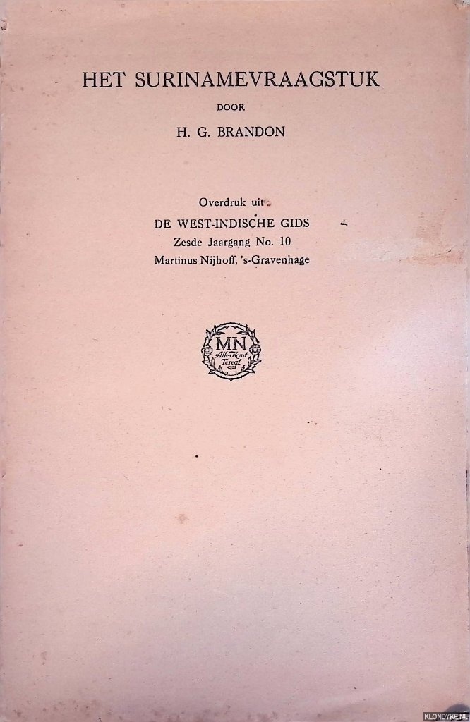 Brandon, H.G. - Het Surinamevraagstuk