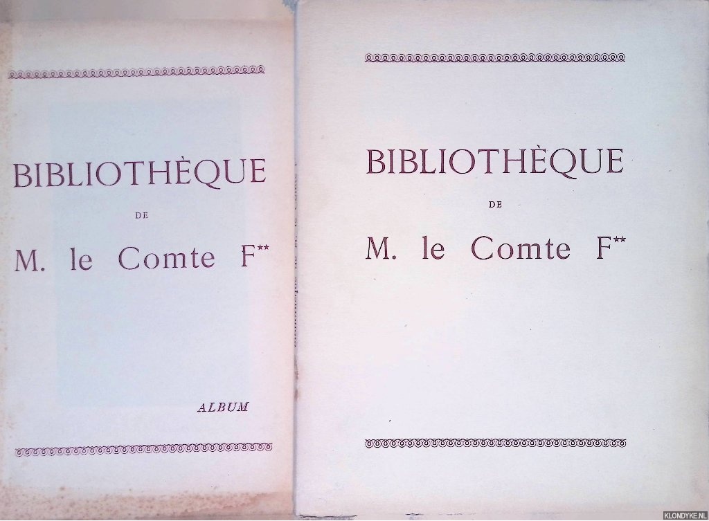 L. Giraud-Badin Paris - Bibliotheque de M. le Comte F** (2 volumes)