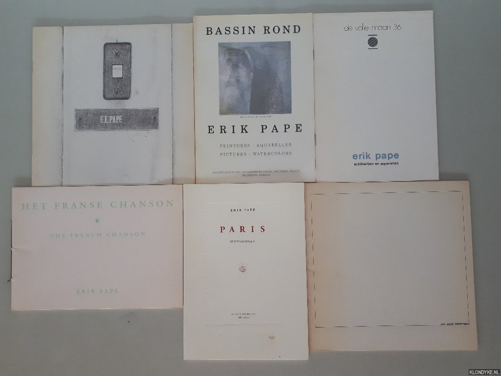 Delft, Hendrik van - Erik Pape: Bassin Rond: peintures, aquarelles = pictures, watercolours + 5 other publications on Erik Pape