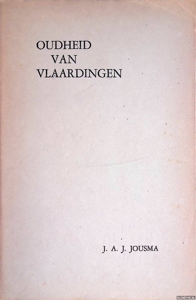 Jousma, J.A.J. - Oudheid van Vlaardingen
