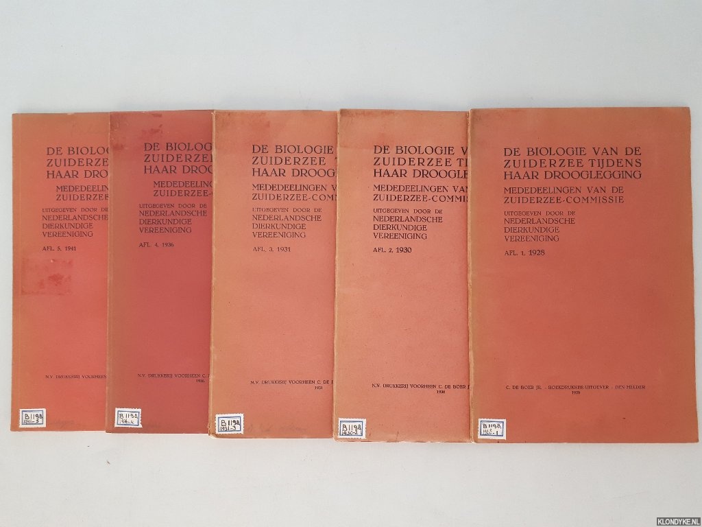 Beaufort, L.F. de (voorwoord) - De biologie van de Zuiderzee tijdens haar drooglegging (5 delen)