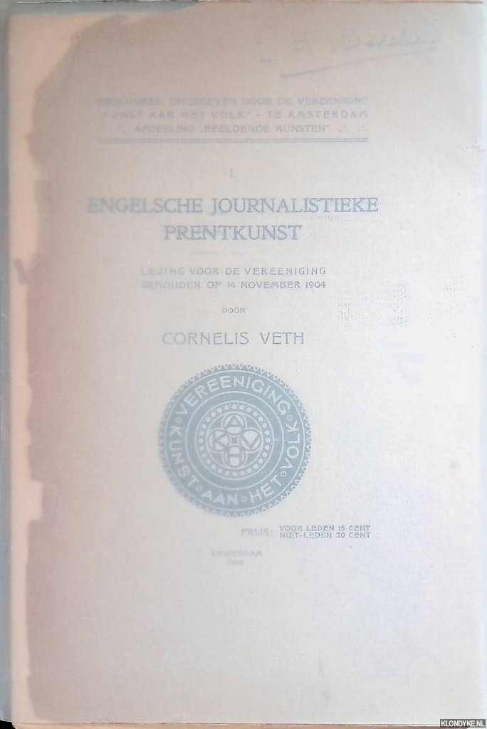 Veth, Cornelis - Engelsche Journalistieke Prentkunst: lezing voor de Vereeniging gehouden op 14 November 1904