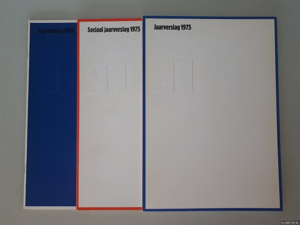 Bockting, Ans (vormgeving en illustraties) & Henk Hoeb (illustraties) - PTT Jaarverslag 1975 + Sociaal Jaarverslag PTT 1975 + Jaarverslag Rijkspostspaarbank 1975