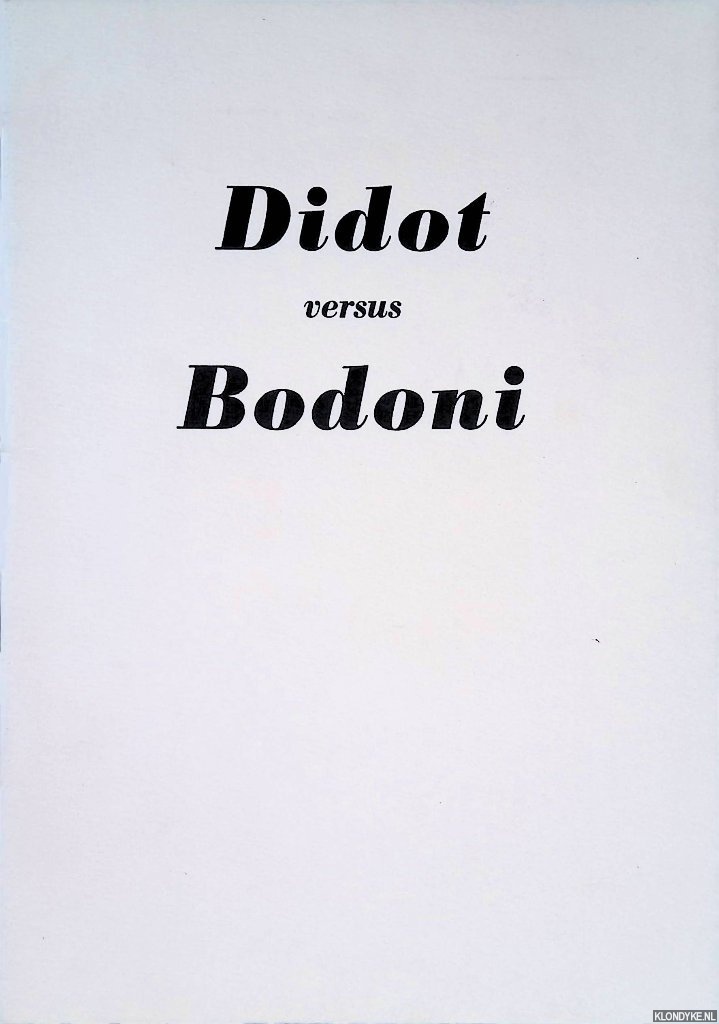 Janssen, Frans A. - Didot versus Bodoni